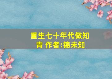 重生七十年代做知青 作者:锦未知